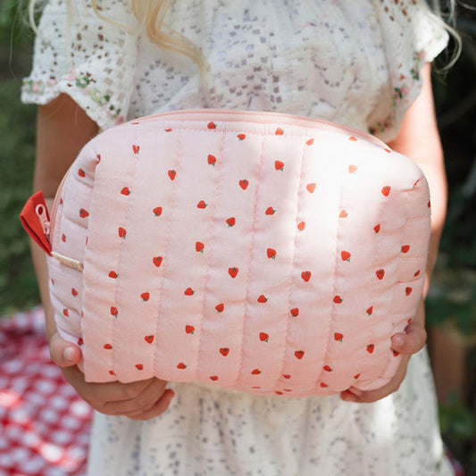 Quilted Toiletries Bag Strawberry