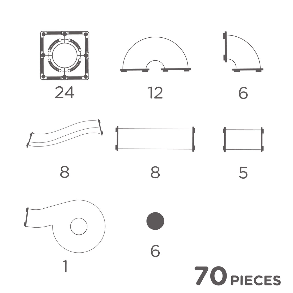 Ball Run Creative Pack Pastel | 70 Pieces