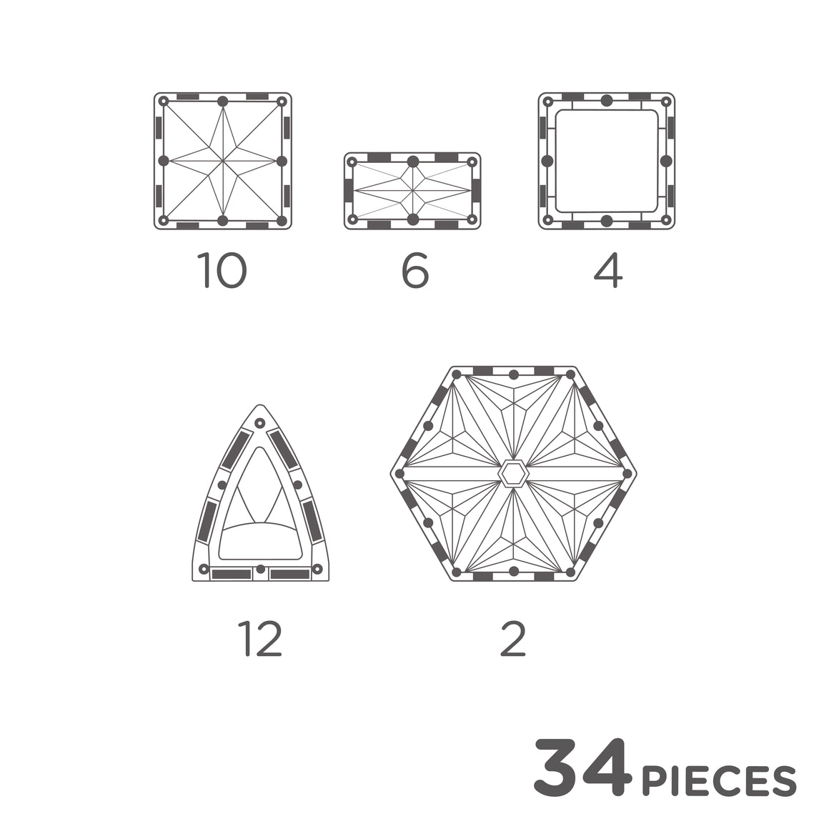 Small Curved Pack Pastel | 34 pieces