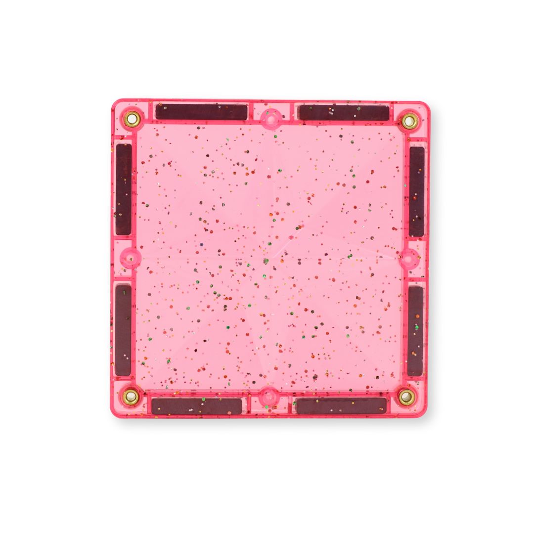Glitter Tiles Pack Transparent / Pink | 16 pieces