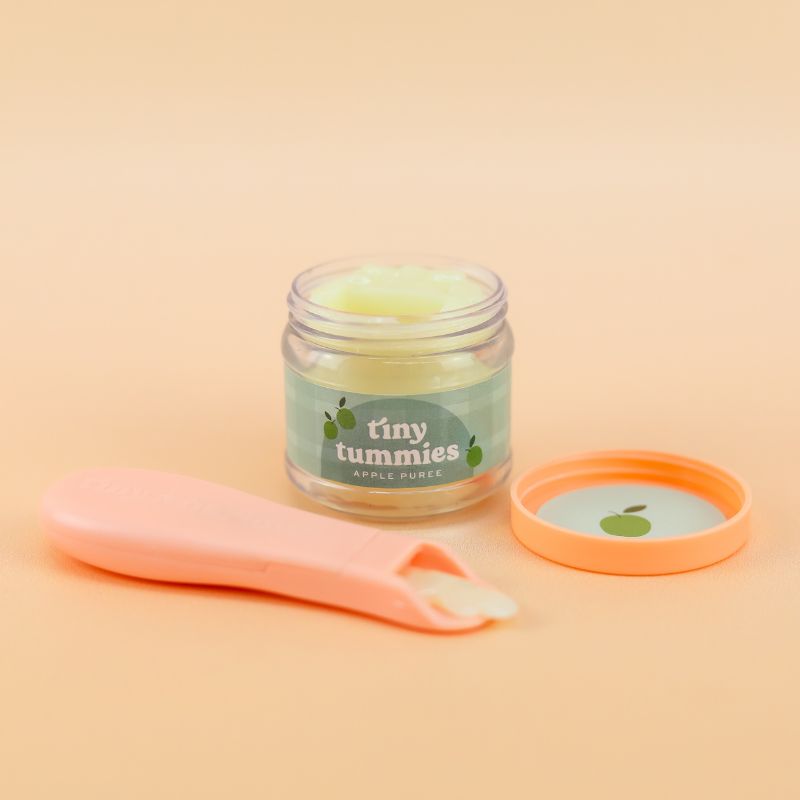 Tiny Harlow - Tiny Tummies Apple Puree Jar & Spoon Set