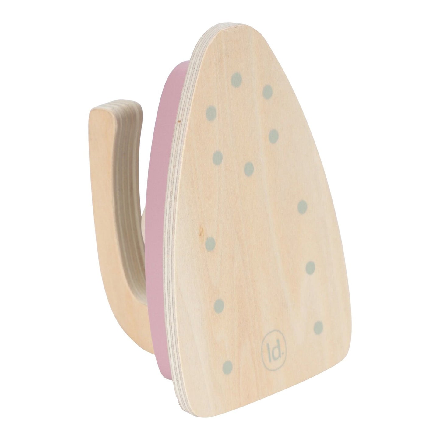 Wooden ironing board with iron