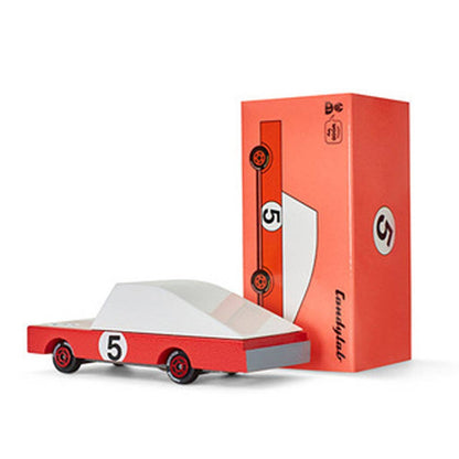 Candycar - Red Racer #5 - Wooden Diecast Toy Car Candylab