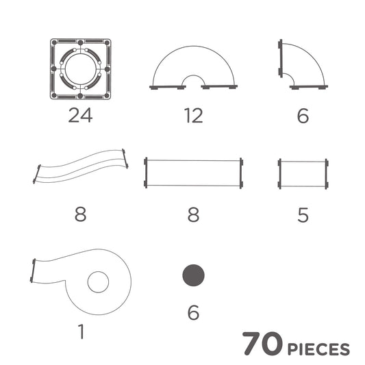 Ball Run Creative Pack Pastel | 70 Pieces