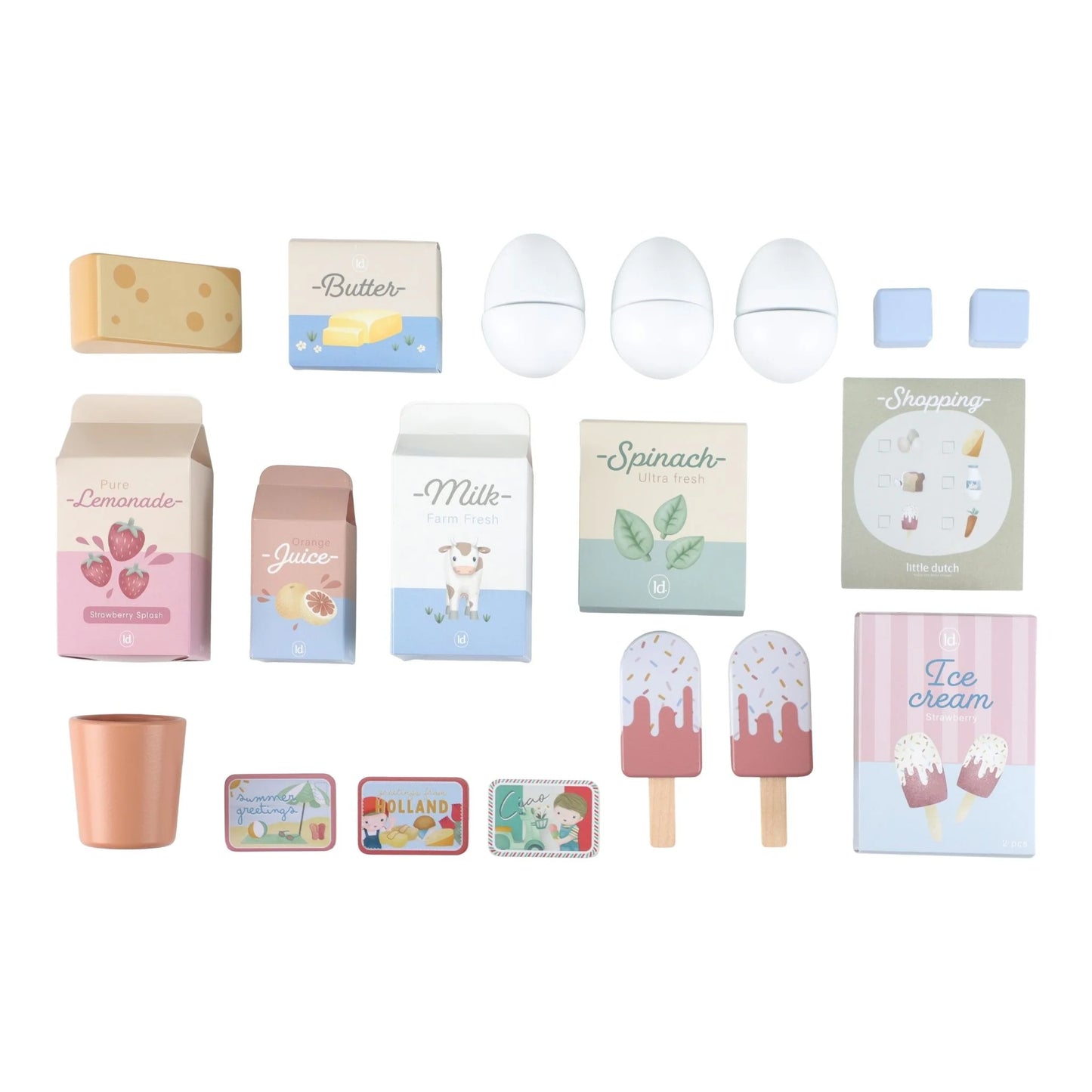 Little Dutch Wooden Fridge & accessories