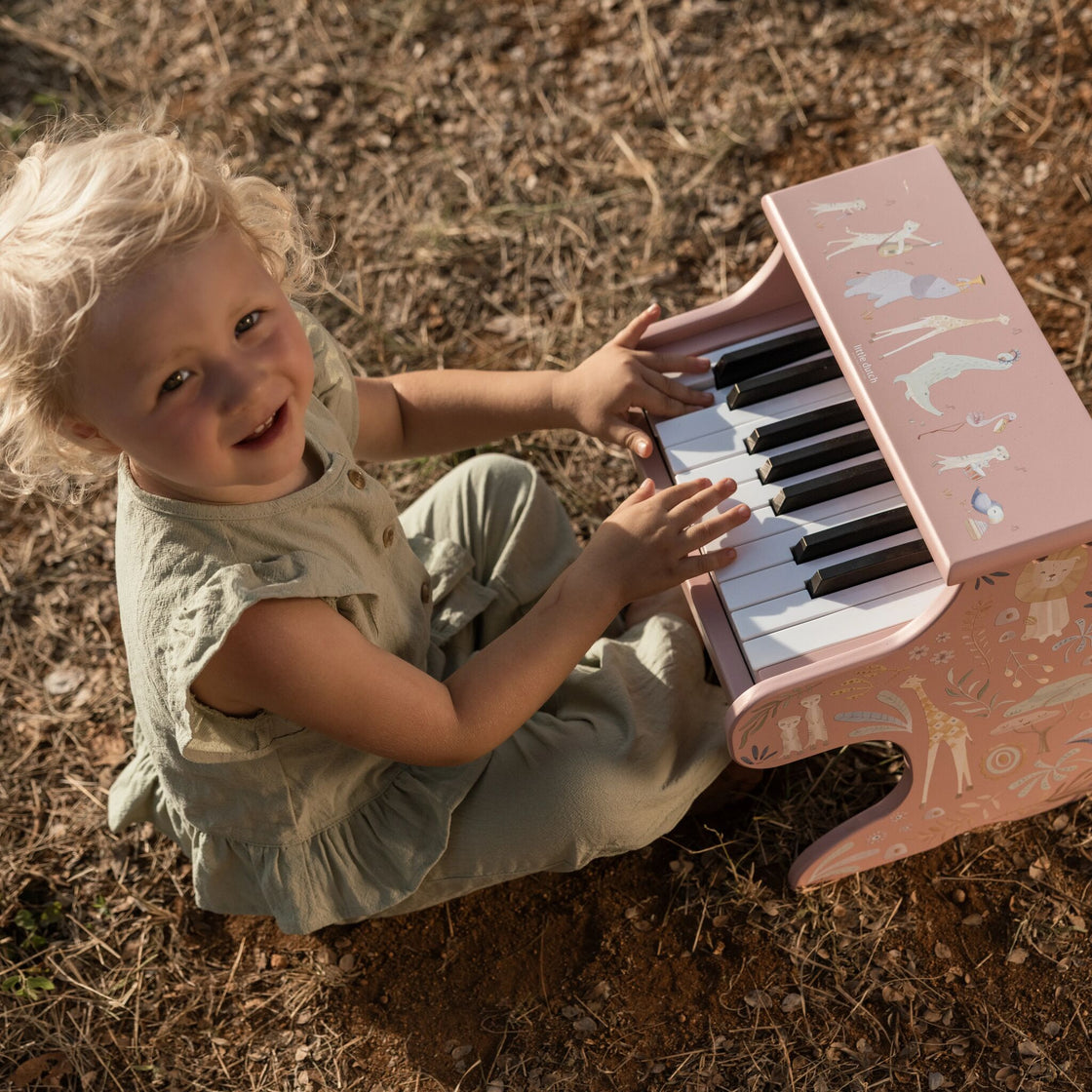 Due 9th June Wooden piano - Pink - Safari Friends