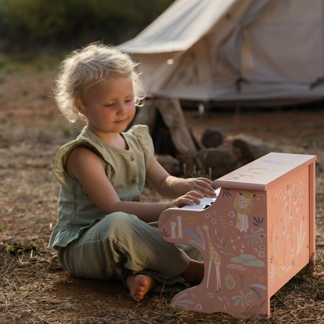 Due 9th June Wooden piano - Pink - Safari Friends