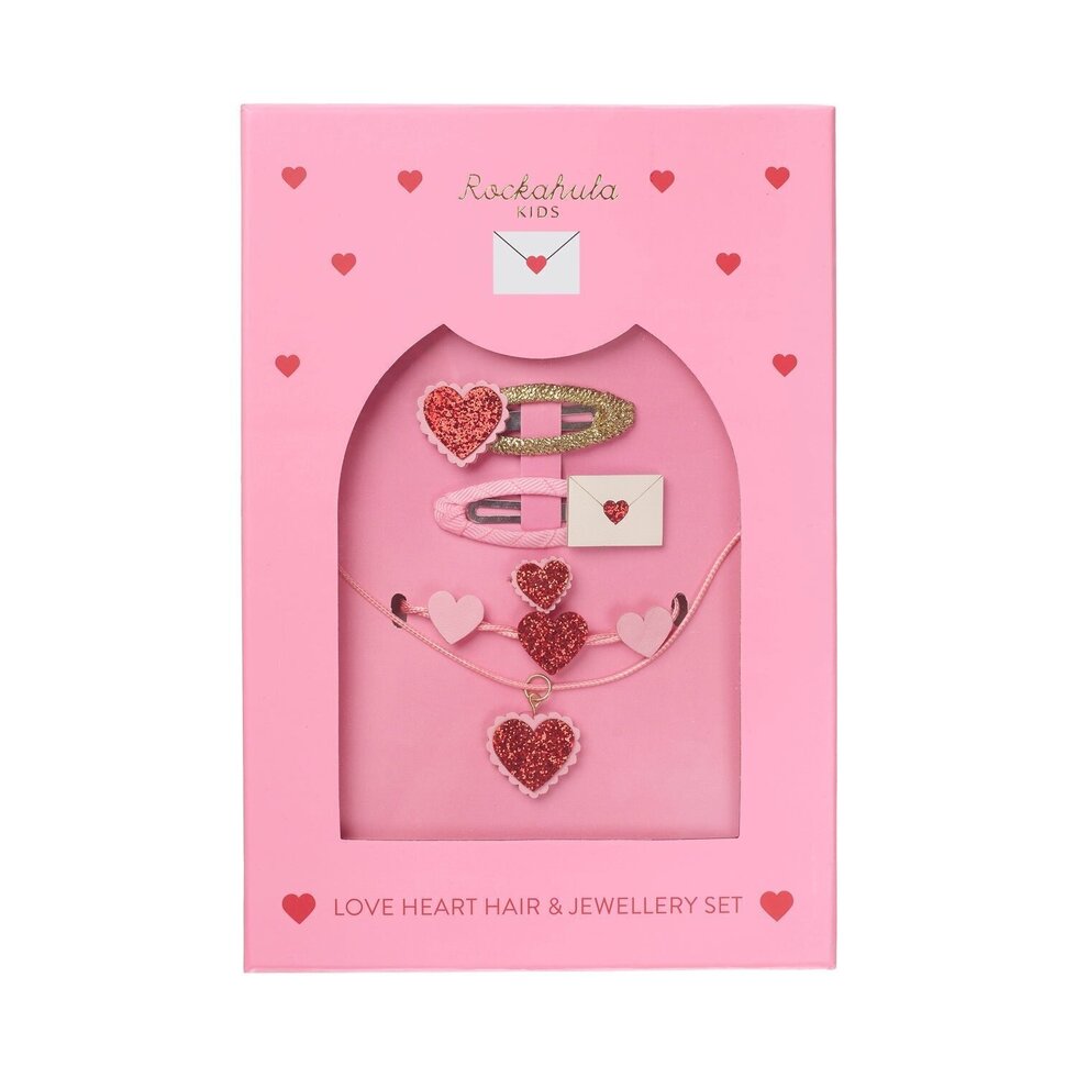 Love Hearts Hair and Jewellery Set